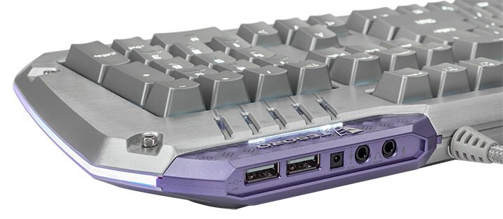 tastatura cu hub USB si mufa casti microfon