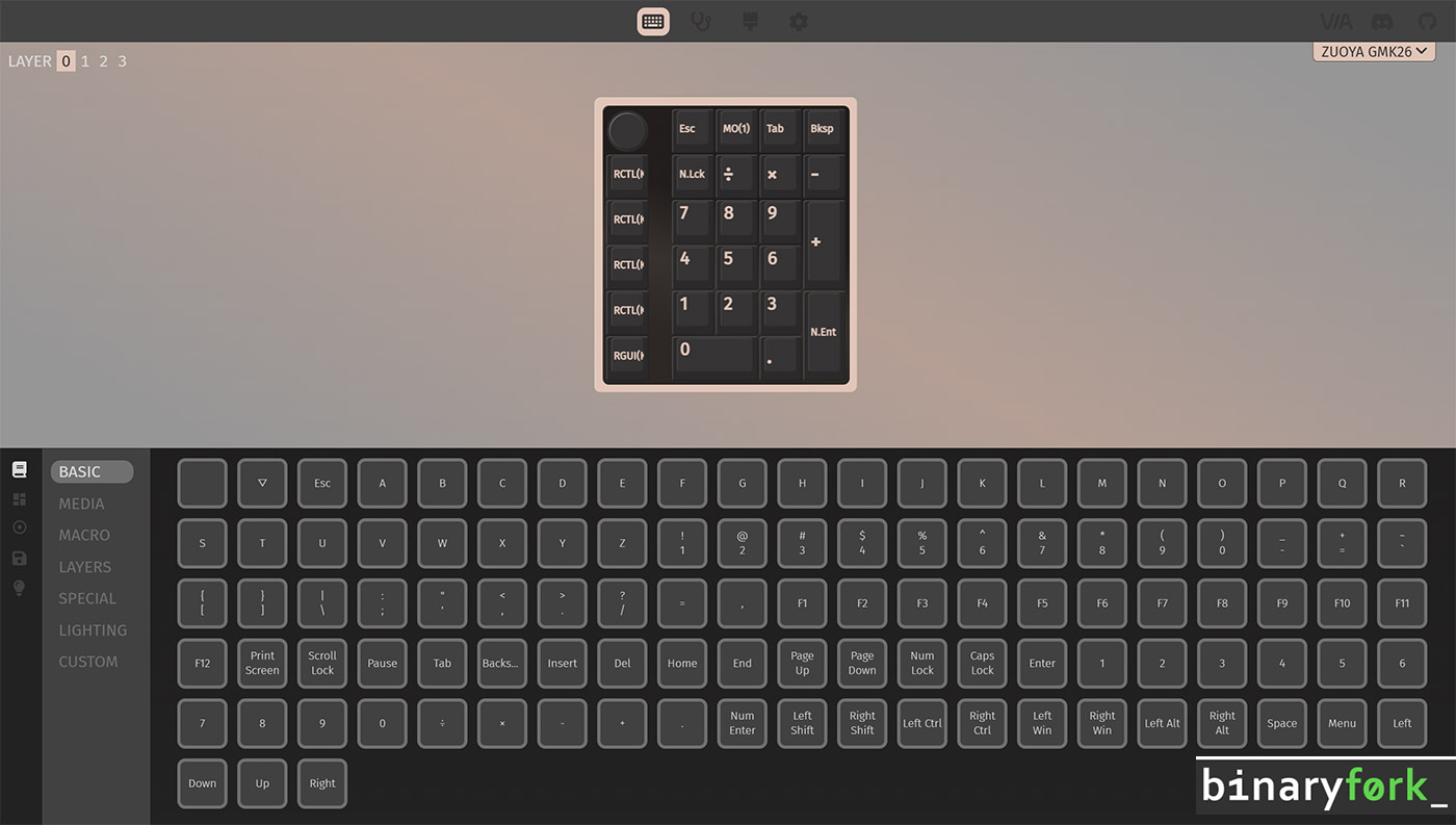 Zuoya GMK26 numpad via qmk
